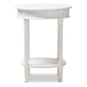 Baxton Studio Poire Country Cottage Farmhouse White Finished End Table