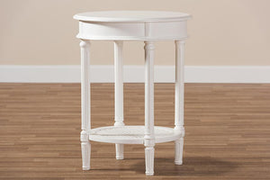 Baxton Studio Poire Country Cottage Farmhouse White Finished End Table