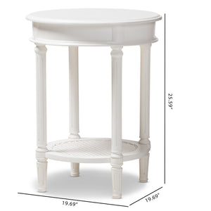 Baxton Studio Poire Country Cottage Farmhouse White Finished End Table