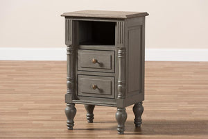 Baxton Studio Noemie Country Cottage Farmhouse Brown Finished 2-Drawer Nightstand