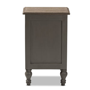 Baxton Studio Noemie Country Cottage Farmhouse Brown Finished 2-Drawer Nightstand