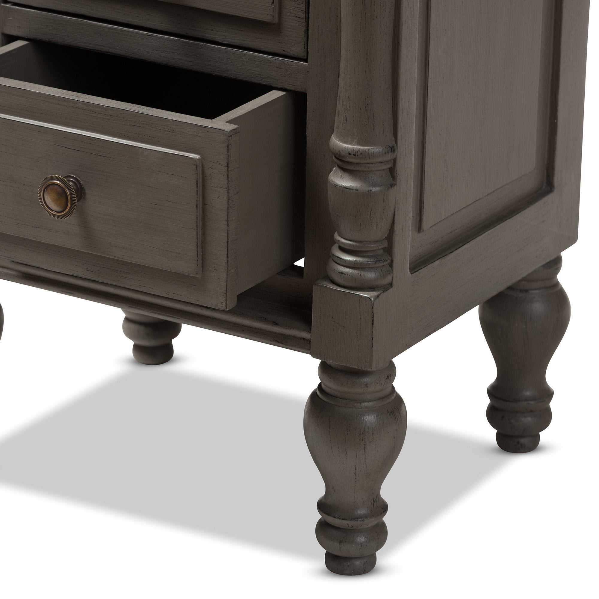 Baxton Studio Noemie Country Cottage Farmhouse Brown Finished 2-Drawer Nightstand