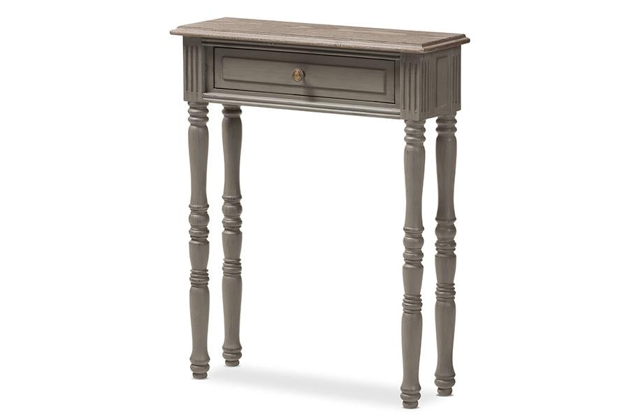 Baxton Studio Noemie Country Cottage Farmhouse Brown Finished 1-Drawer Console Table