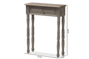 Baxton Studio Noemie Country Cottage Farmhouse Brown Finished 1-Drawer Console Table