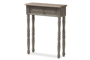 Baxton Studio Noemie Country Cottage Farmhouse Brown Finished 1-Drawer Console Table