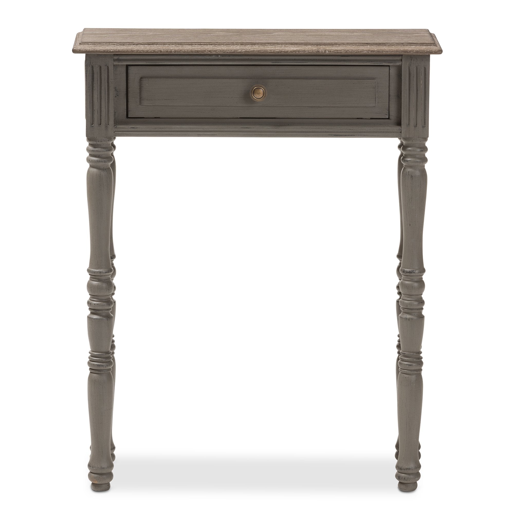 Baxton Studio Noemie Country Cottage Farmhouse Brown Finished 1-Drawer Console Table