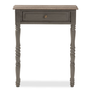 Baxton Studio Noemie Country Cottage Farmhouse Brown Finished 1-Drawer Console Table