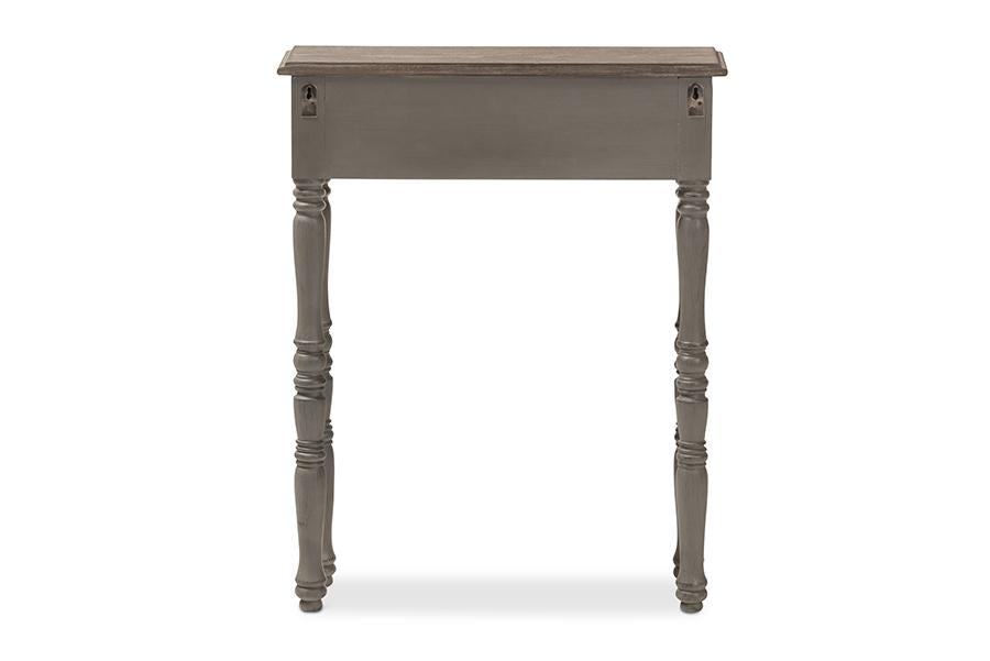 Baxton Studio Noemie Country Cottage Farmhouse Brown Finished 1-Drawer Console Table