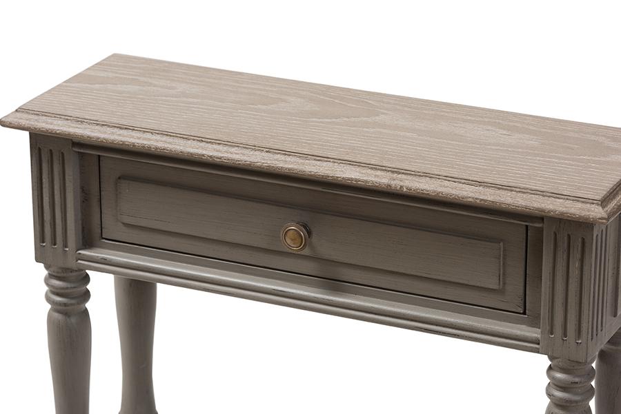 Baxton Studio Noemie Country Cottage Farmhouse Brown Finished 1-Drawer Console Table