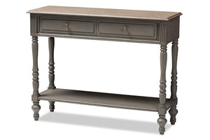 Baxton Studio Noemie Country Cottage Farmhouse Brown Finished 2-Drawer Console Table