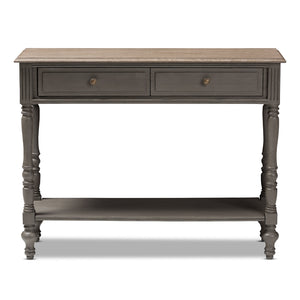 Baxton Studio Noemie Country Cottage Farmhouse Brown Finished 2-Drawer Console Table