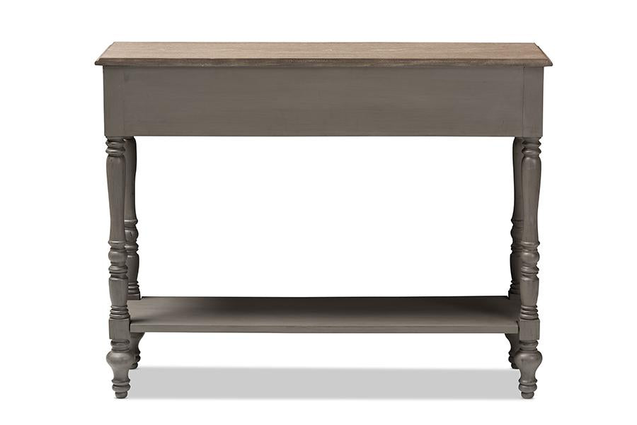 Baxton Studio Noemie Country Cottage Farmhouse Brown Finished 2-Drawer Console Table