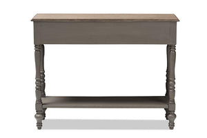 Baxton Studio Noemie Country Cottage Farmhouse Brown Finished 2-Drawer Console Table