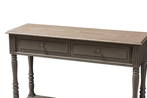 Baxton Studio Noemie Country Cottage Farmhouse Brown Finished 2-Drawer Console Table