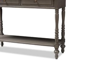 Baxton Studio Noemie Country Cottage Farmhouse Brown Finished 2-Drawer Console Table