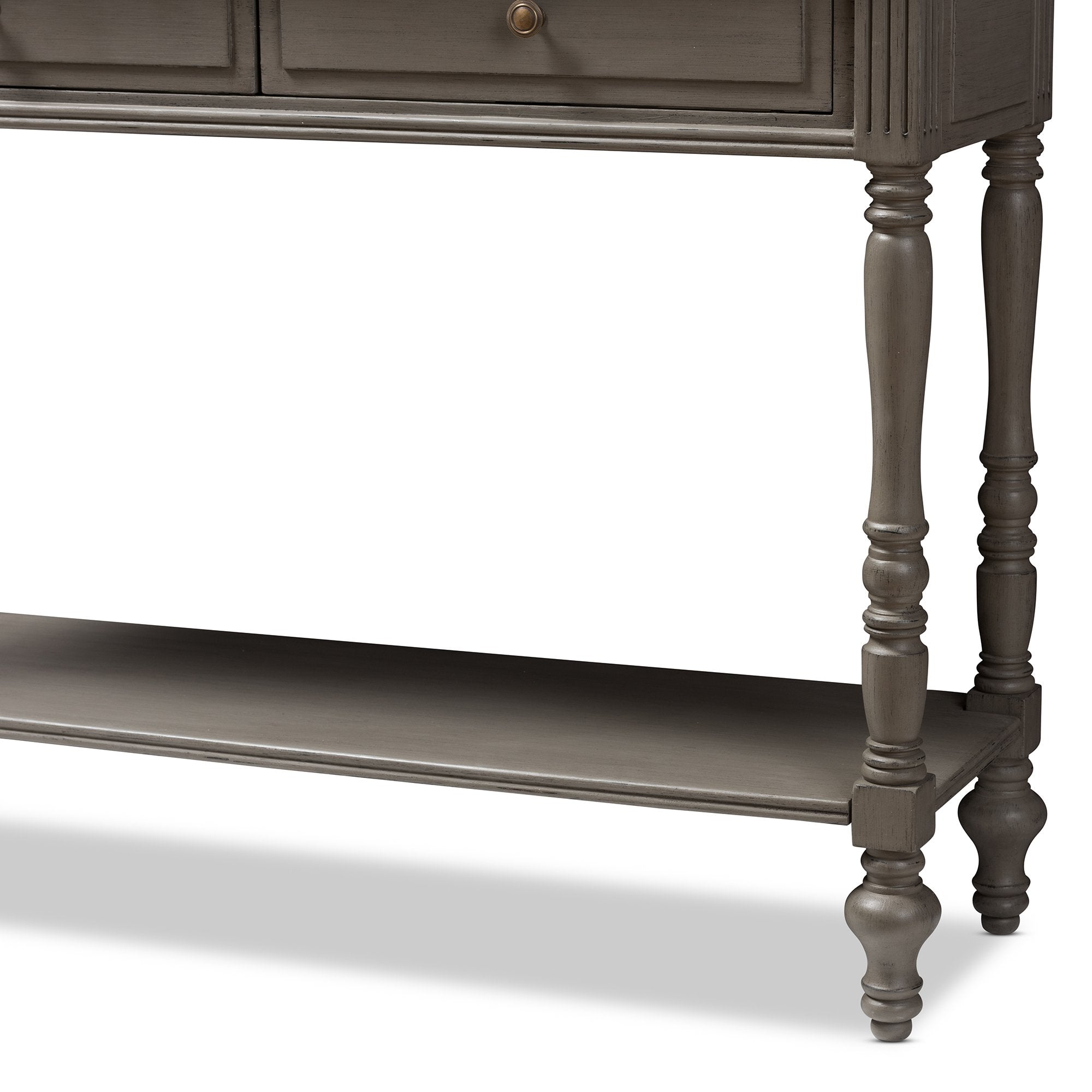 Baxton Studio Noemie Country Cottage Farmhouse Brown Finished 2-Drawer Console Table