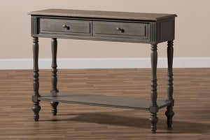 Baxton Studio Noemie Country Cottage Farmhouse Brown Finished 2-Drawer Console Table