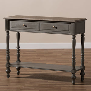 Baxton Studio Noemie Country Cottage Farmhouse Brown Finished 2-Drawer Console Table