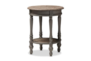 Baxton Studio Noemie Country Cottage Farmhouse Brown Finished End Table