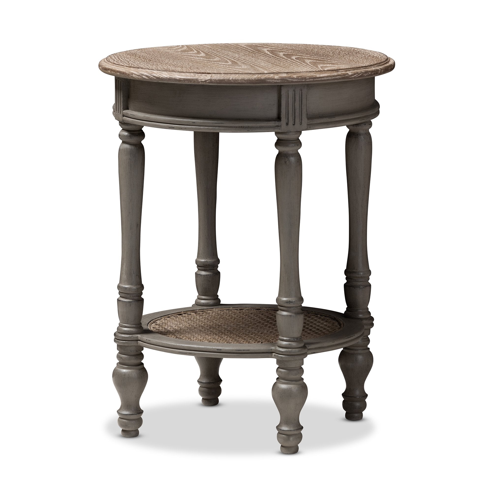 Baxton Studio Noemie Country Cottage Farmhouse Brown Finished End Table