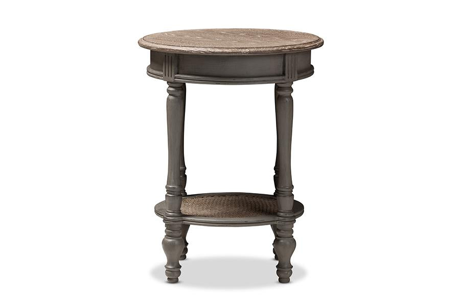 Baxton Studio Noemie Country Cottage Farmhouse Brown Finished End Table