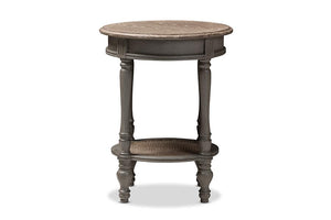 Baxton Studio Noemie Country Cottage Farmhouse Brown Finished End Table