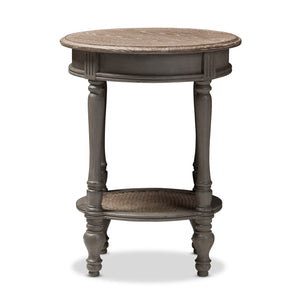 Baxton Studio Noemie Country Cottage Farmhouse Brown Finished End Table