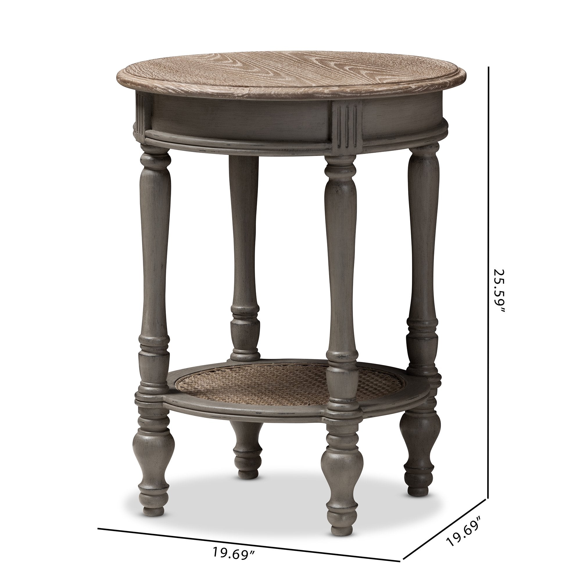 Baxton Studio Noemie Country Cottage Farmhouse Brown Finished End Table