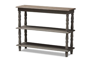 Baxton Studio Nellie Country Cottage Farmhouse Weathered Brown Finished Wood Console Table