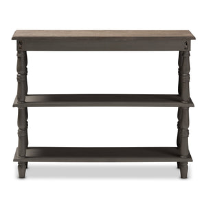 Baxton Studio Nellie Country Cottage Farmhouse Weathered Brown Finished Wood Console Table