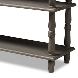 Baxton Studio Nellie Country Cottage Farmhouse Weathered Brown Finished Wood Console Table