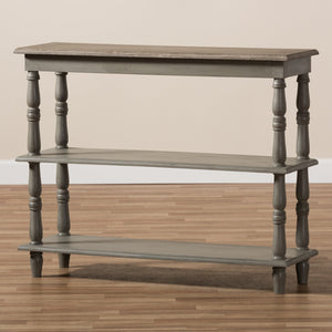 Baxton Studio Nellie Country Cottage Farmhouse Weathered Brown Finished Wood Console Table