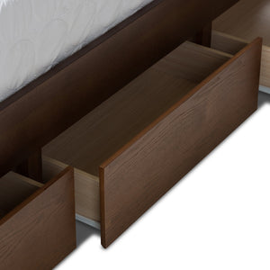 Baxton Studio Raurey Modern and Contemporary Walnut Finished King Size Storage Platform Bed