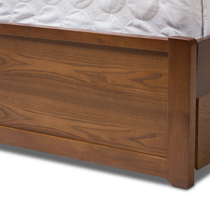 Baxton Studio Raurey Modern and Contemporary Walnut Finished King Size Storage Platform Bed