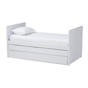 Baxton Studio Linna Modern and Contemporary White-Finished Daybed with Trundle