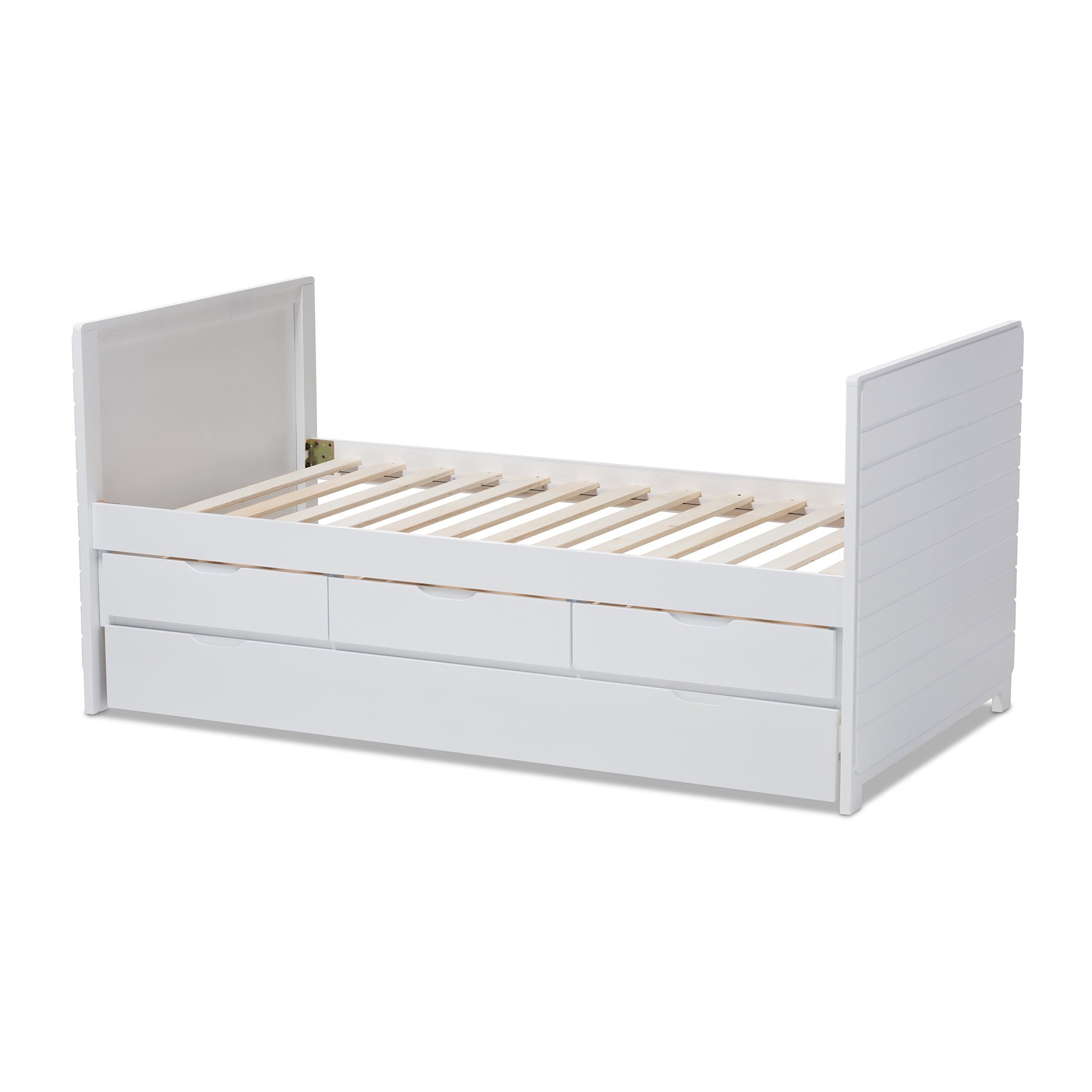 Baxton Studio Linna Modern and Contemporary White-Finished Daybed with Trundle