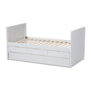 Baxton Studio Linna Modern and Contemporary White-Finished Daybed with Trundle