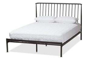 Baxton Studio Sabine Modern and Contemporary Black Finished Metal Full Size Platform Bed