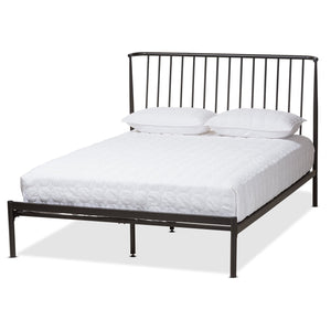 Baxton Studio Sabine Modern and Contemporary Black Finished Metal Queen Size Platform Bed