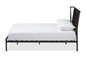 Baxton Studio Sabine Modern and Contemporary Black Finished Metal Full Size Platform Bed