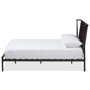 Baxton Studio Sabine Modern and Contemporary Black Finished Metal Queen Size Platform Bed