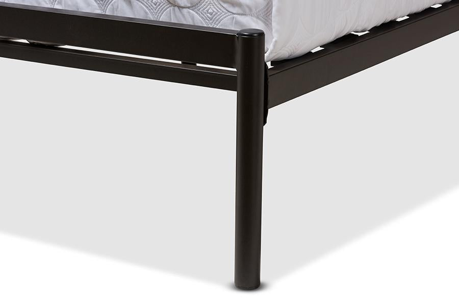 Baxton Studio Sabine Modern and Contemporary Black Finished Metal Full Size Platform Bed