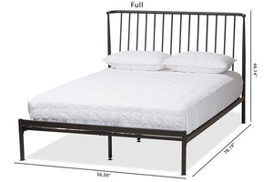 Baxton Studio Sabine Modern and Contemporary Black Finished Metal Full Size Platform Bed