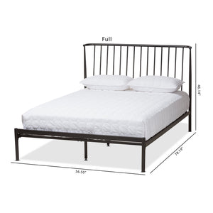 Baxton Studio Sabine Modern and Contemporary Black Finished Metal Queen Size Platform Bed