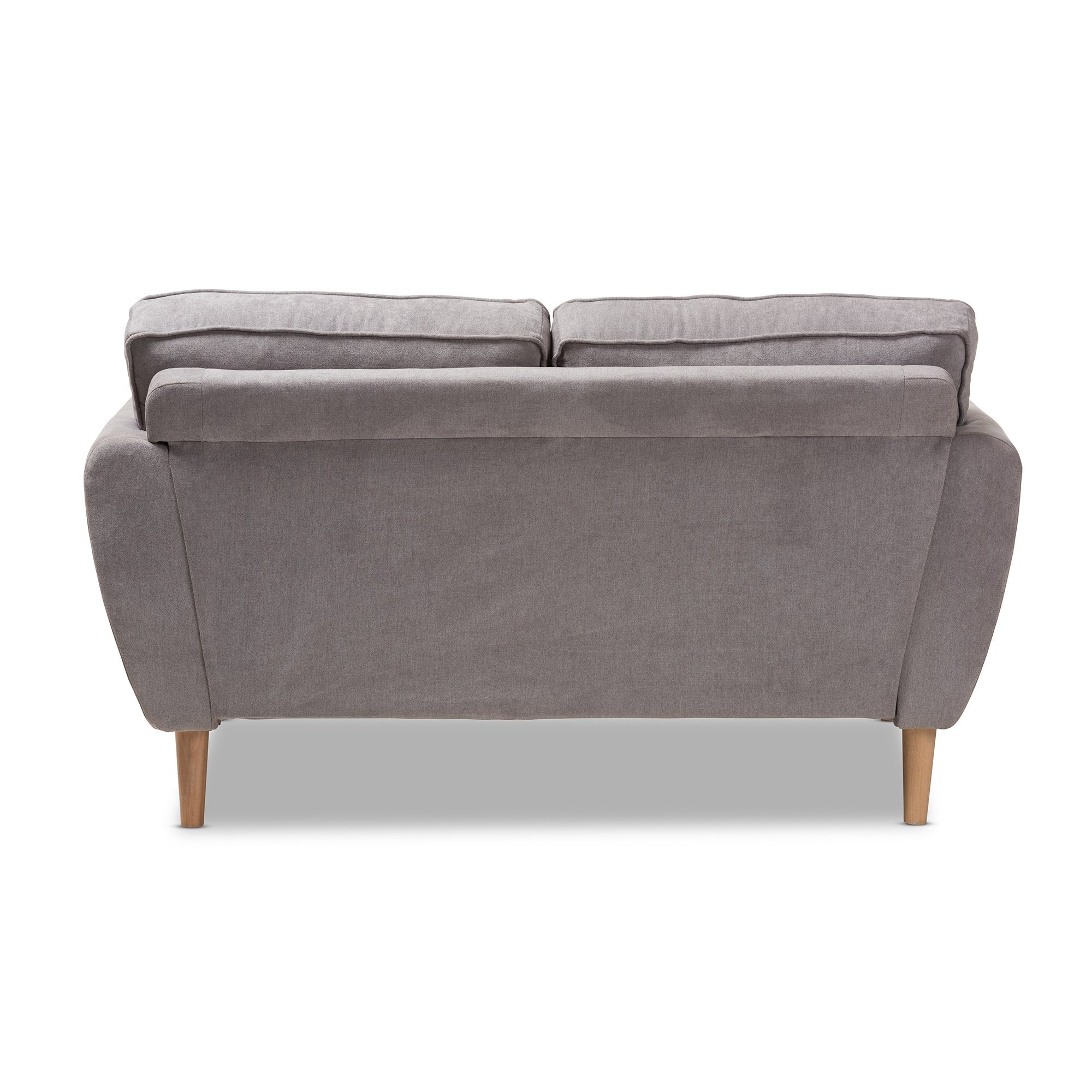 Baxton Studio Miranda Mid-Century Modern Light Grey Fabric Upholstered Loveseat