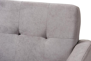 Baxton Studio Carina Mid-Century Modern Light Grey Fabric Upholstered 3-Piece Living Room Set