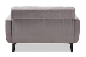 Baxton Studio Carina Mid-Century Modern Light Grey Fabric Upholstered Loveseat