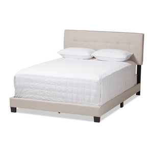 Baxton Studio Audrey Modern and Contemporary Light Beige Fabric Upholstered Full Size Bed