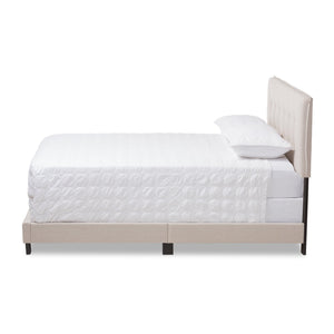 Baxton Studio Audrey Modern and Contemporary Light Beige Fabric Upholstered King Size Bed