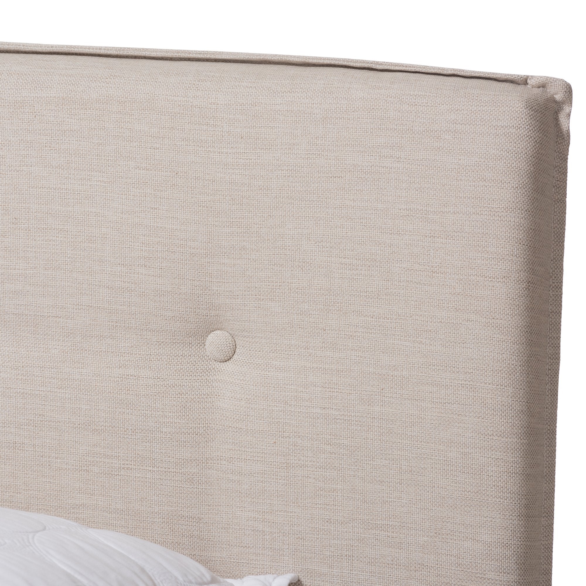 Baxton Studio Audrey Modern and Contemporary Light Beige Fabric Upholstered Full Size Bed